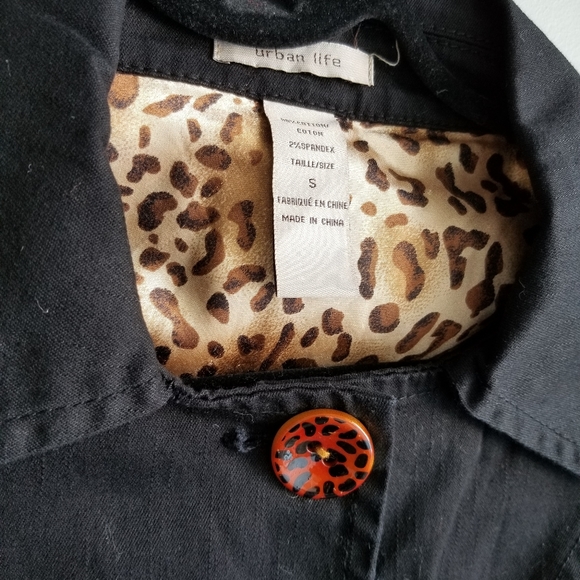 🧥URBAN LIFE BLACK AND ANIMAL PRINT BLAZER - Picture 4 of 4